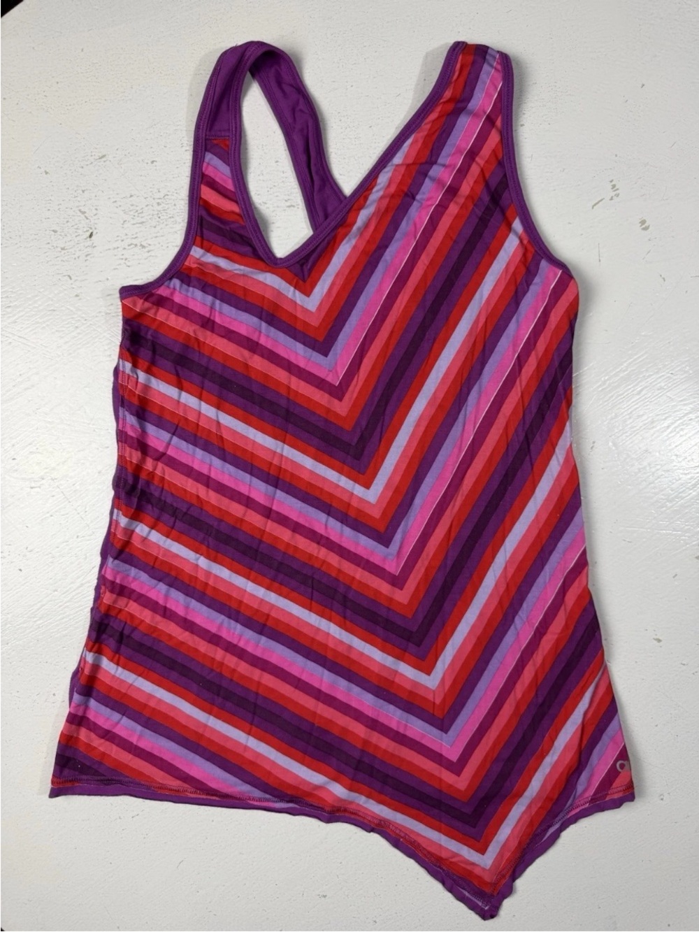 ALO Cool Fit Women's Size Small Tank Top Purple Striped Gym Athletic Shirt S